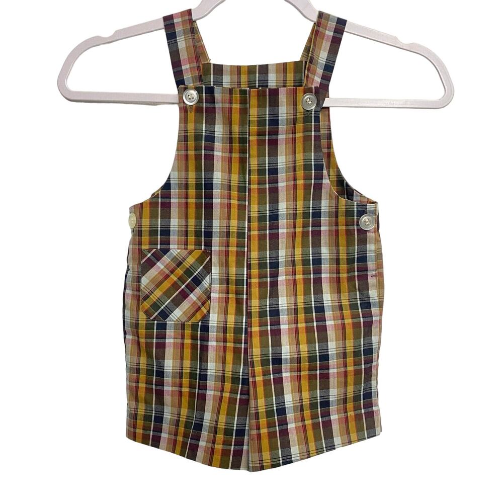 Healthtex Yellow Plaid Short Overall Romper Size 4T One‎ Piece